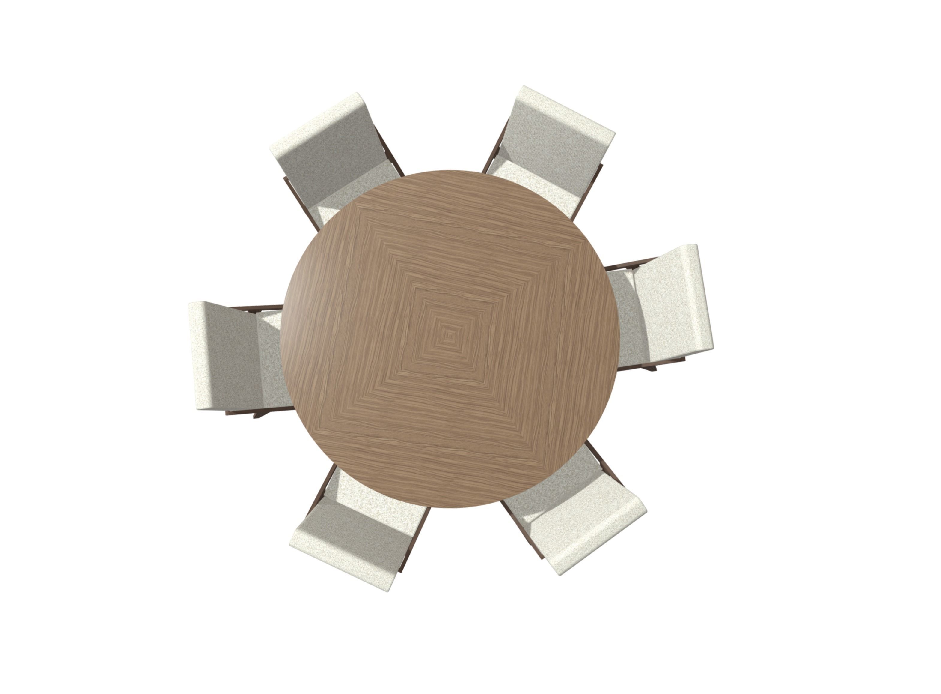 Dining Table with Chairs Low-poly 3D model_1