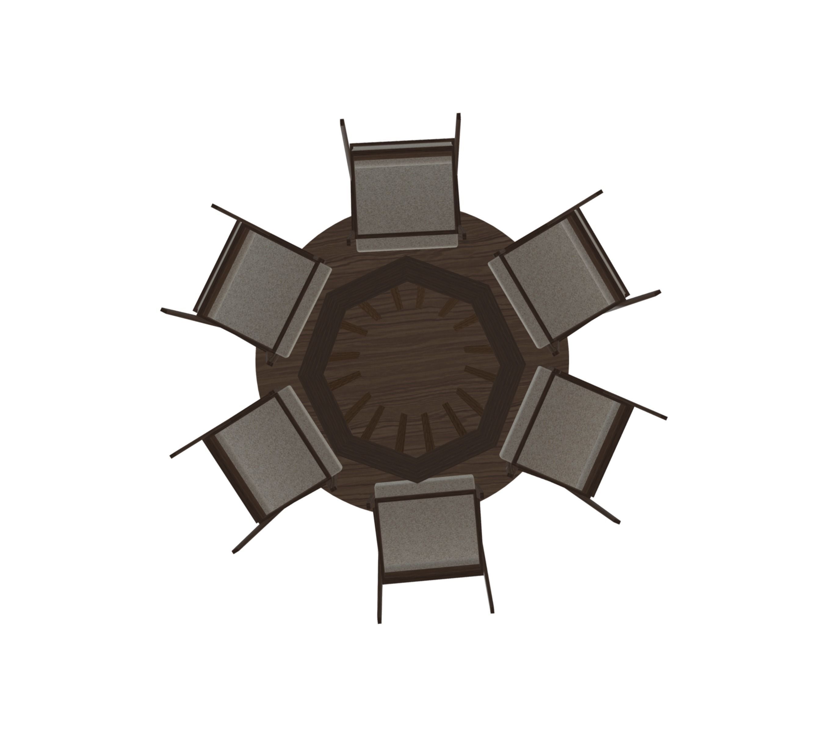 Dining Table with Chairs Low-poly 3D model_12