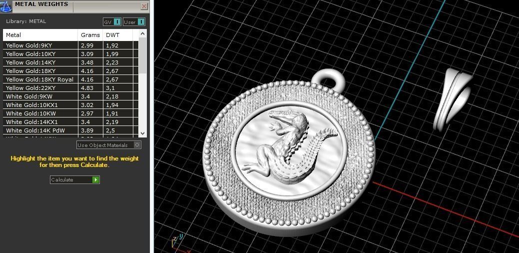 Pendant crocodile Model 3459 3D print model_8