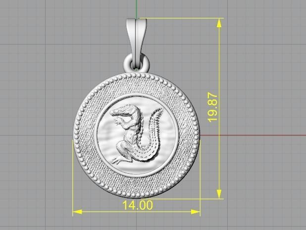 Pendant crocodile Model 3459 3D print model_6
