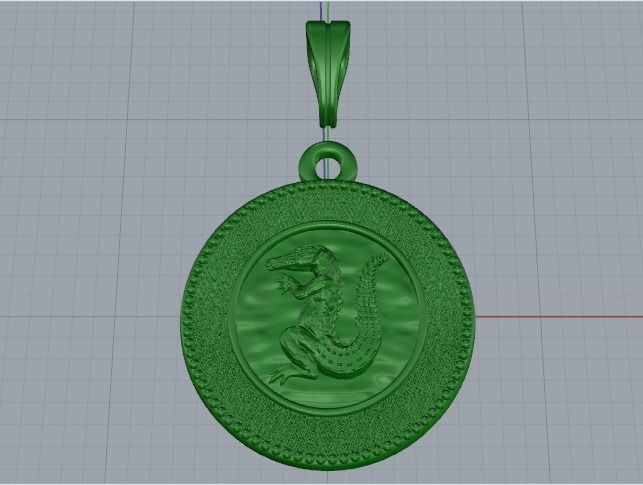 Pendant crocodile Model 3459 3D print model_2