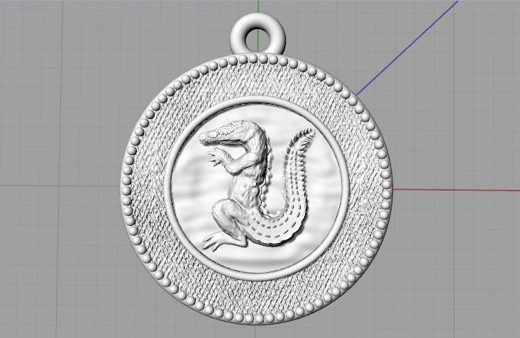 Pendant crocodile Model 3459 3D print model_3