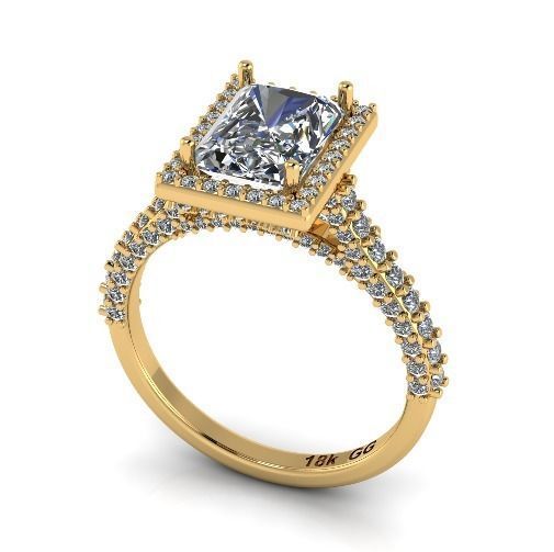 Engagement halo rings Model 3457 3D print model_1