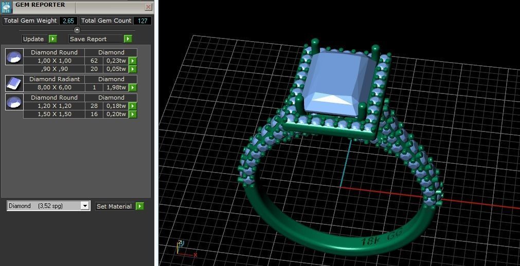 Engagement halo rings Model 3457 3D print model_9