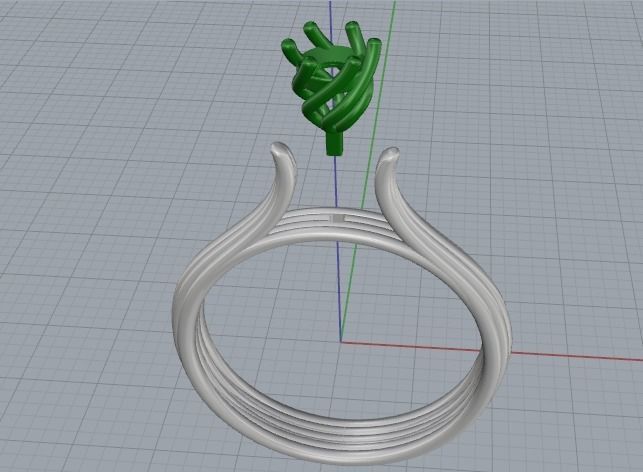 Engagement halo rings Model 3447 3D print model_2