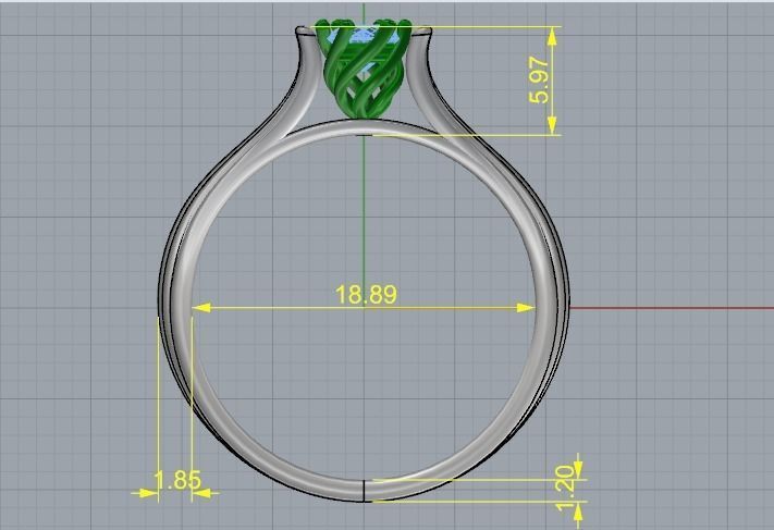 Engagement halo rings Model 3447 3D print model_5