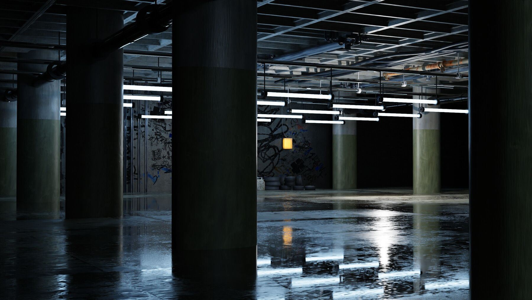 Free Underground Garage 3D Model Textured Free 3D model_3