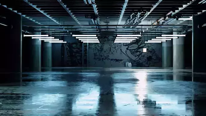 Free Underground Garage 3D Model Textured Free 3D model