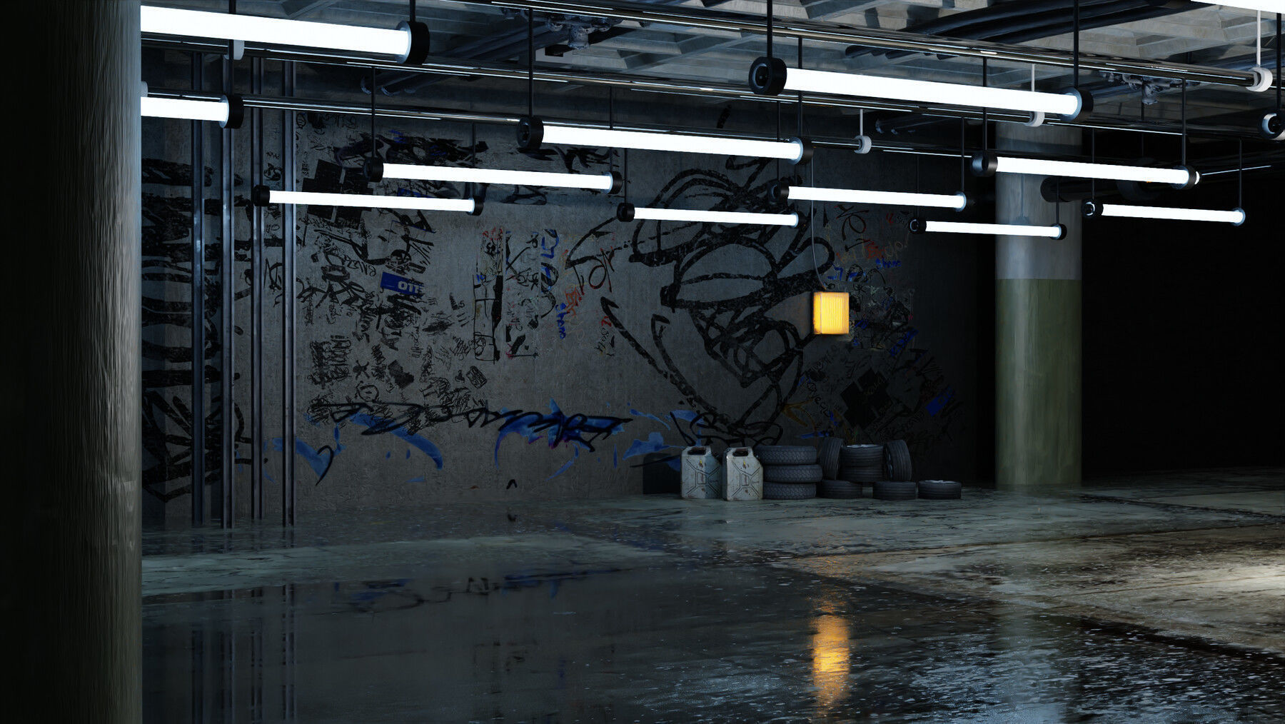 Free Underground Garage 3D Model Textured Free 3D model_4