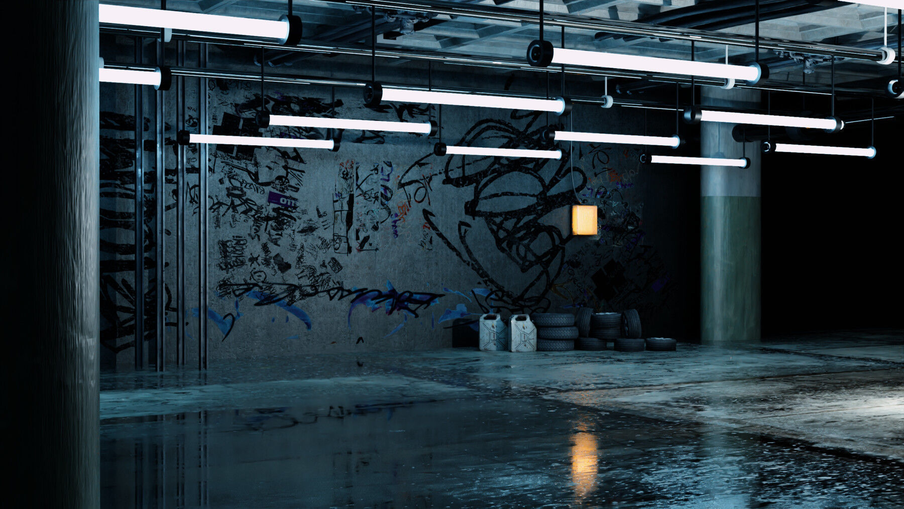 Free Underground Garage 3D Model Textured Free 3D model_1