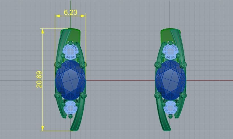 Earrings with English lock Model 3445 3D print model_6