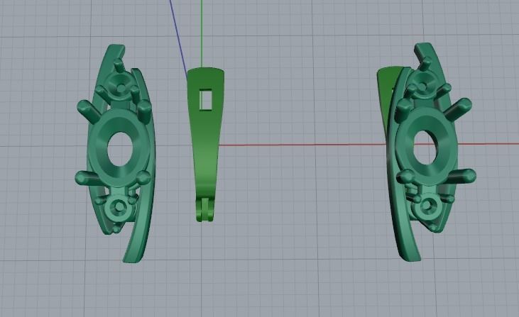 Earrings with English lock Model 3445 3D print model_3