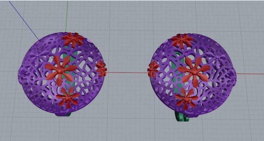 Earrings with English lock Model 3437 3D print model_3