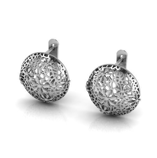 Earrings with English lock Model 3437 3D print model_1