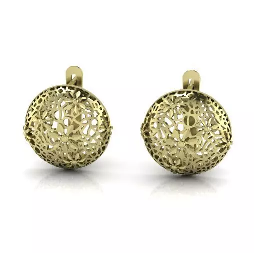 Earrings with English lock Model 3437 3D print model_0