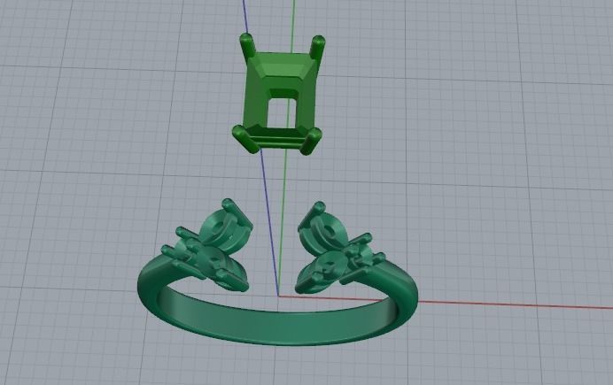 Engagement halo rings Model 3436 3D print model_2