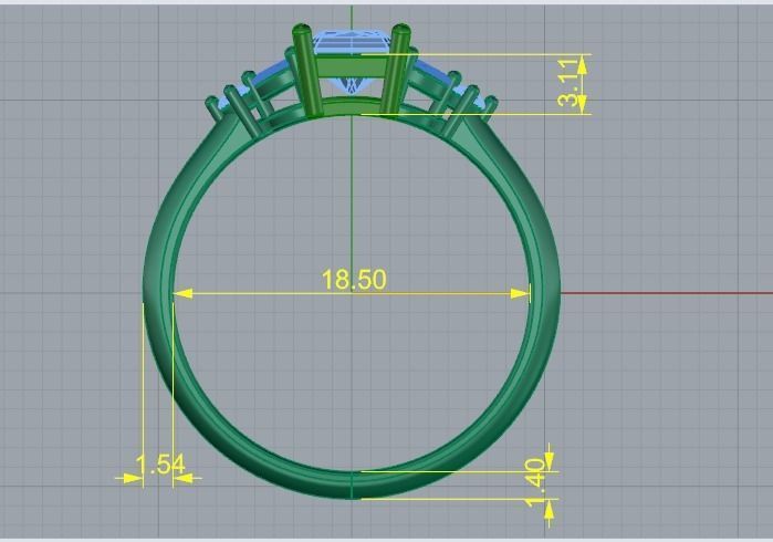 Engagement halo rings Model 3436 3D print model_6