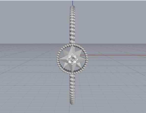 Rose des vents Earrings Model 3413 3D print model_2