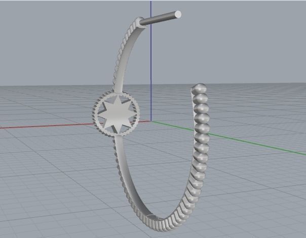 Rose des vents Earrings Model 3413 3D print model_4