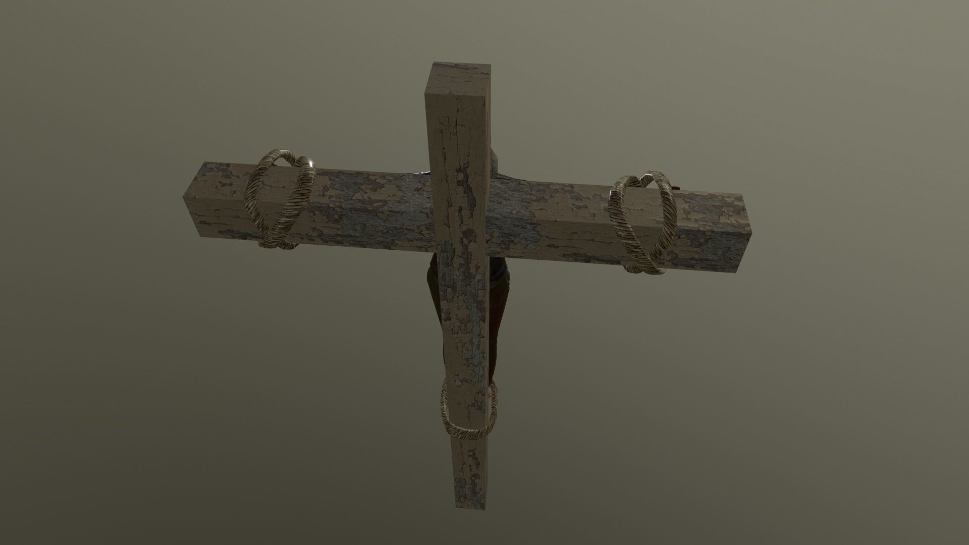 Crucified dead woman Low-poly 3D model_8