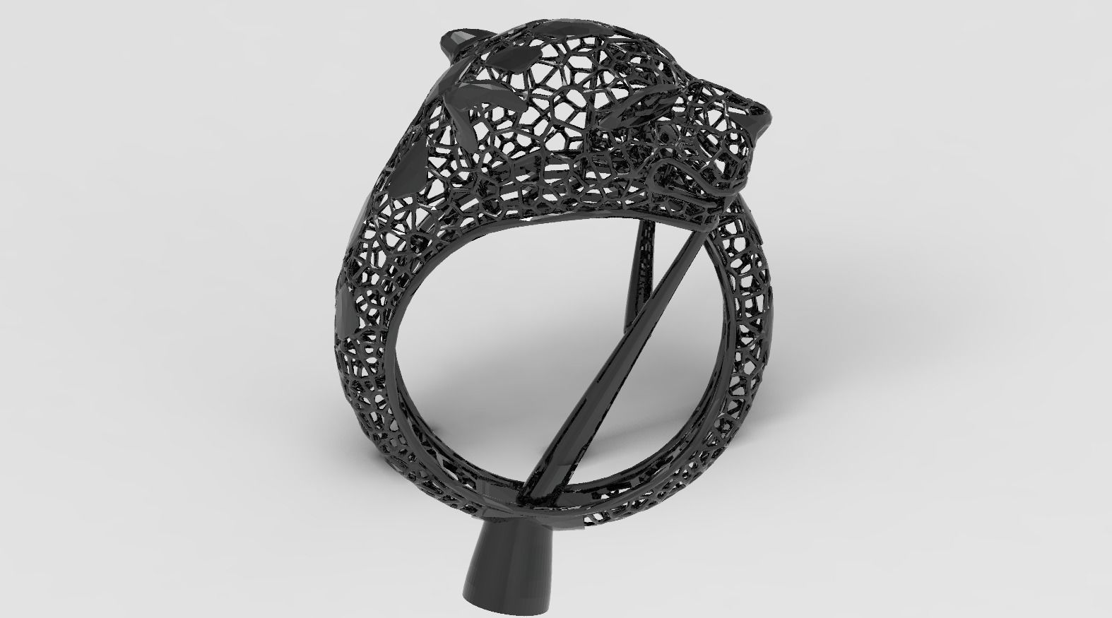 tiger pantera ring  3D print model_7