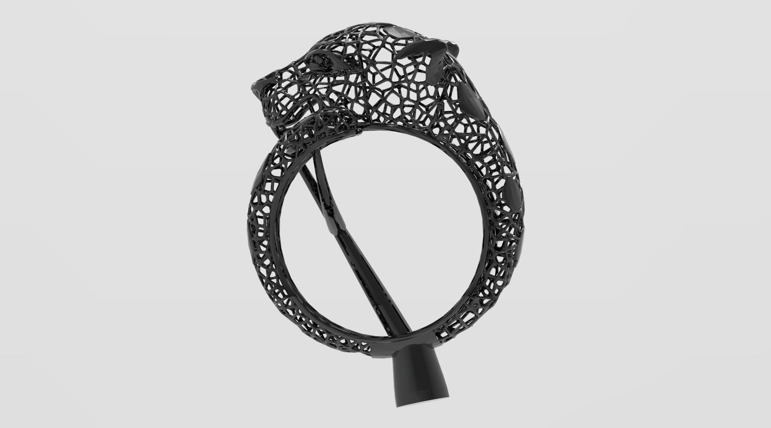 tiger pantera ring  3D print model_9