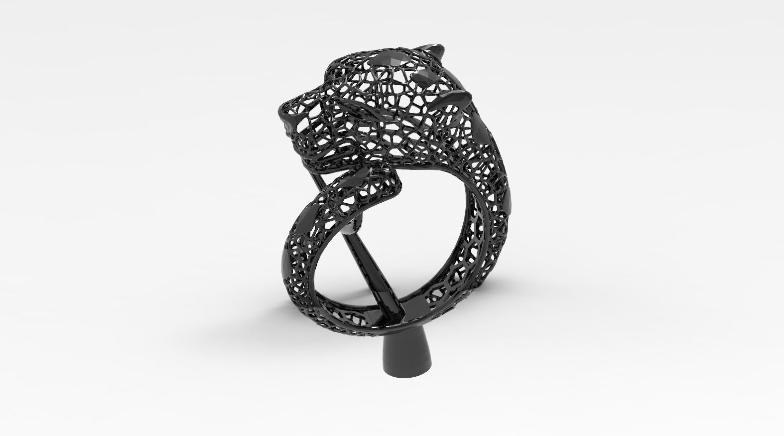 tiger pantera ring  3D print model_3