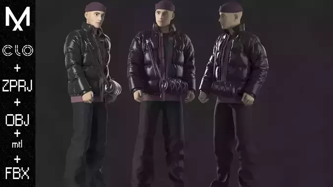 Urban style Outfit Male OBJ mtl FBX ZPRJ