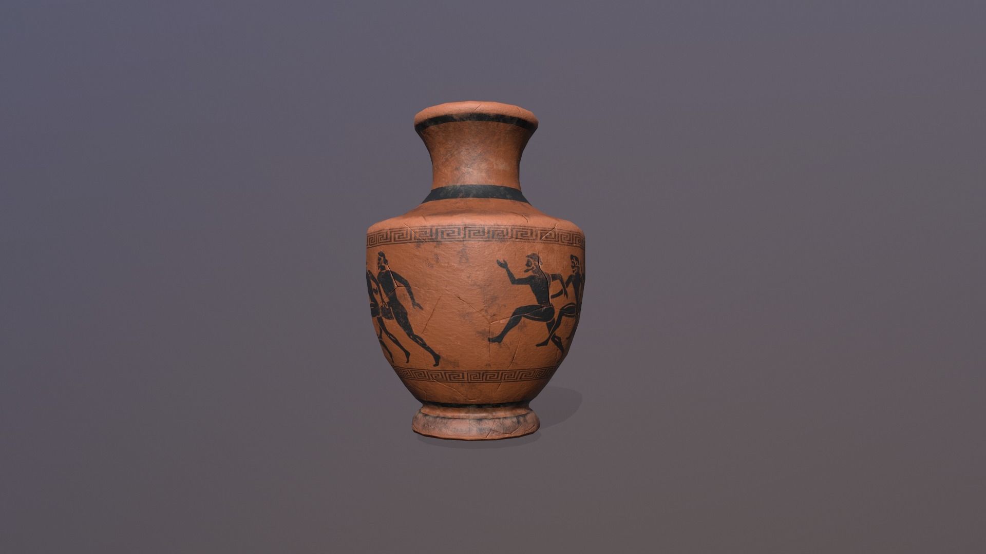 Antique vase Low-poly 3D model_4