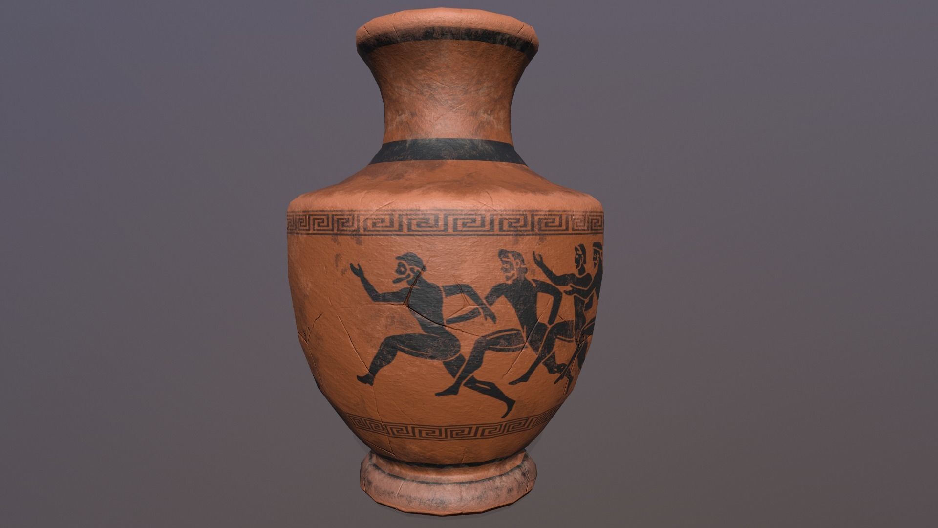 Antique vase Low-poly 3D model_2