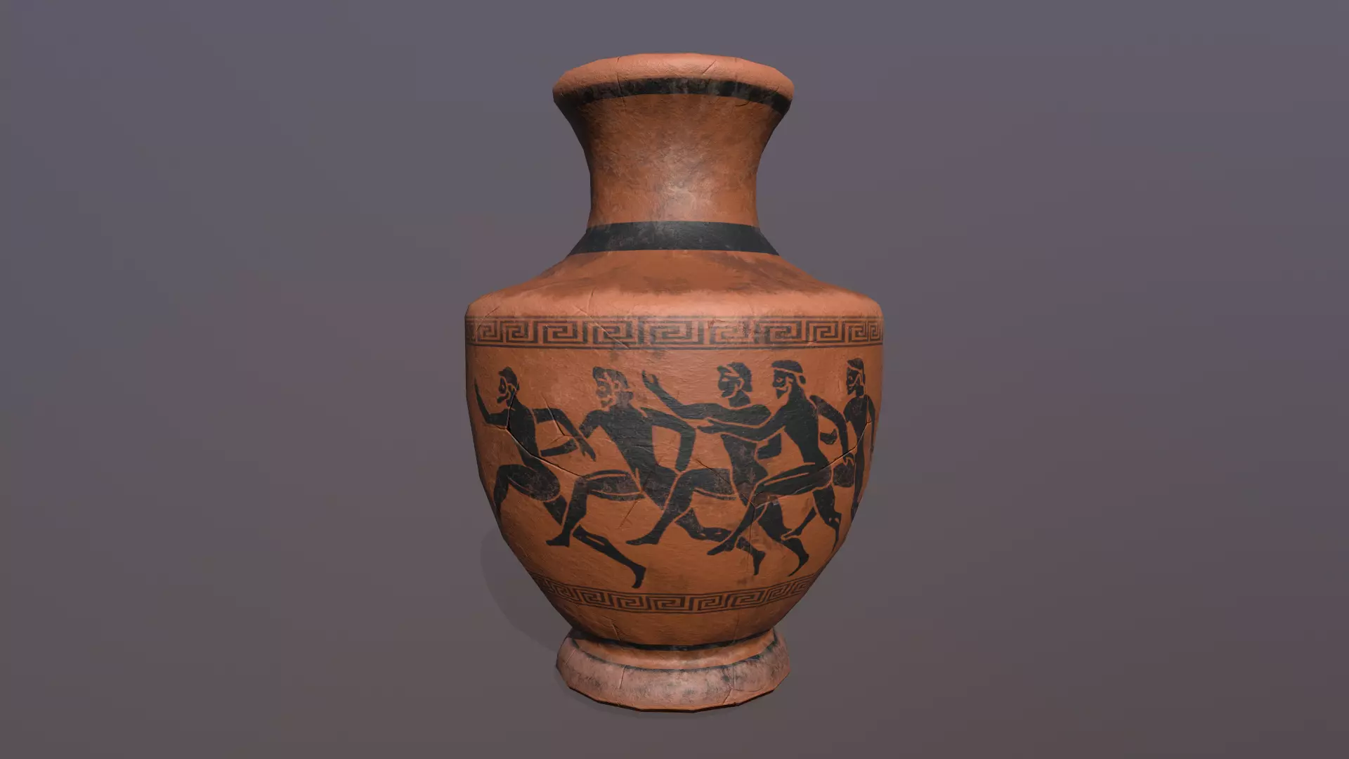 Antique vase Low-poly 3D model_0