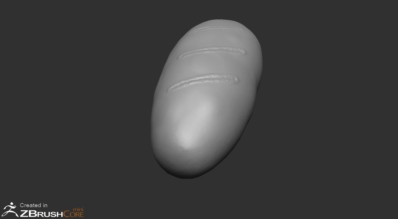 Bread Low-poly 3D model_5