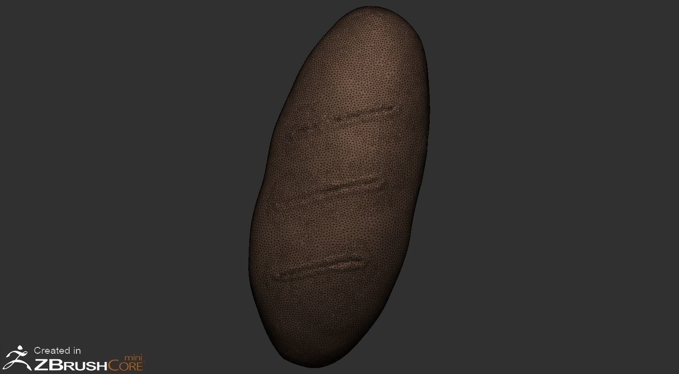 Bread Low-poly 3D model_1