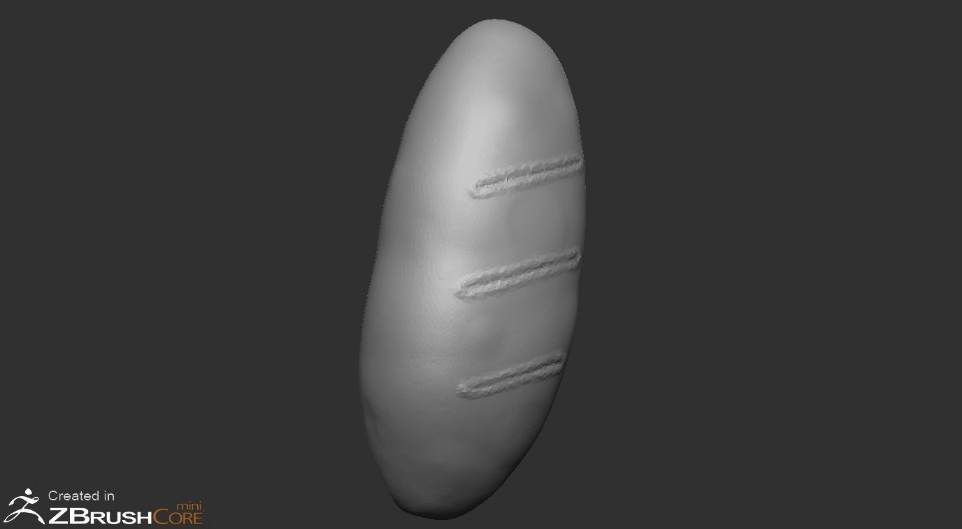 Bread Low-poly 3D model_8