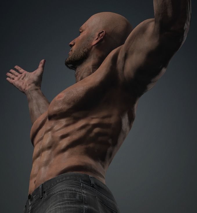 GEORGE - Realistic Rigged Body Builder Game Ready  Low-poly 3D model_12