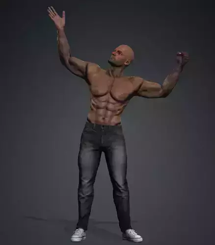 GEORGE - Realistic Rigged Body Builder Game Ready  Low-poly 3D model
