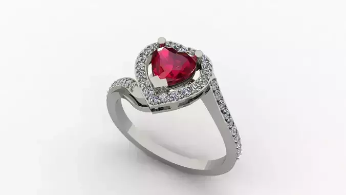 contrarie heart ring 3D model
