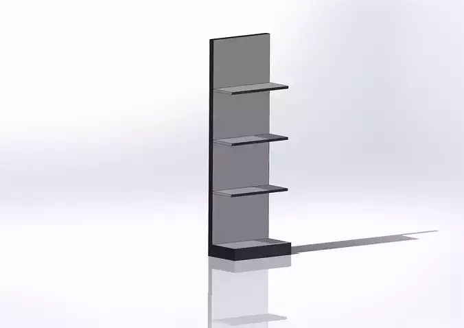 showcase shelving unit with three shelves Free 3D model