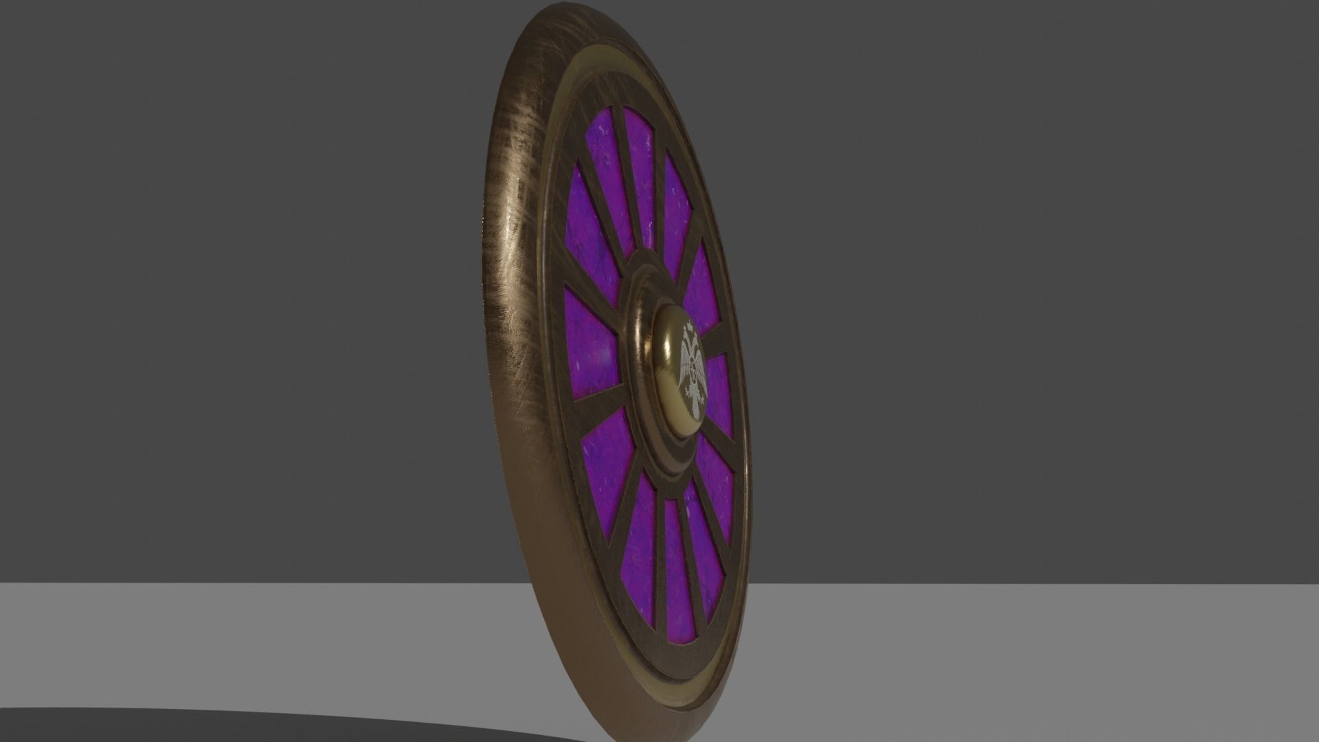 Antique Byzantine Shield Low-poly 3D model_2