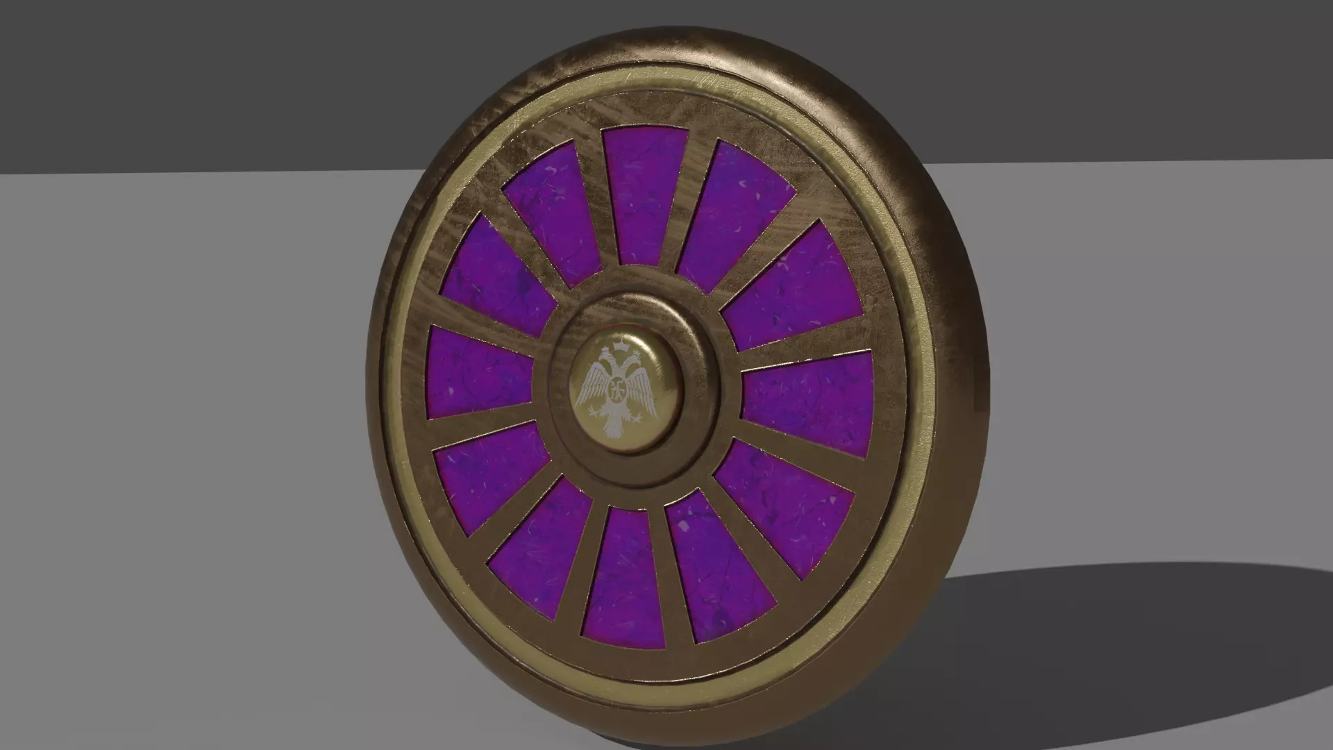 Antique Byzantine Shield Low-poly 3D model_0