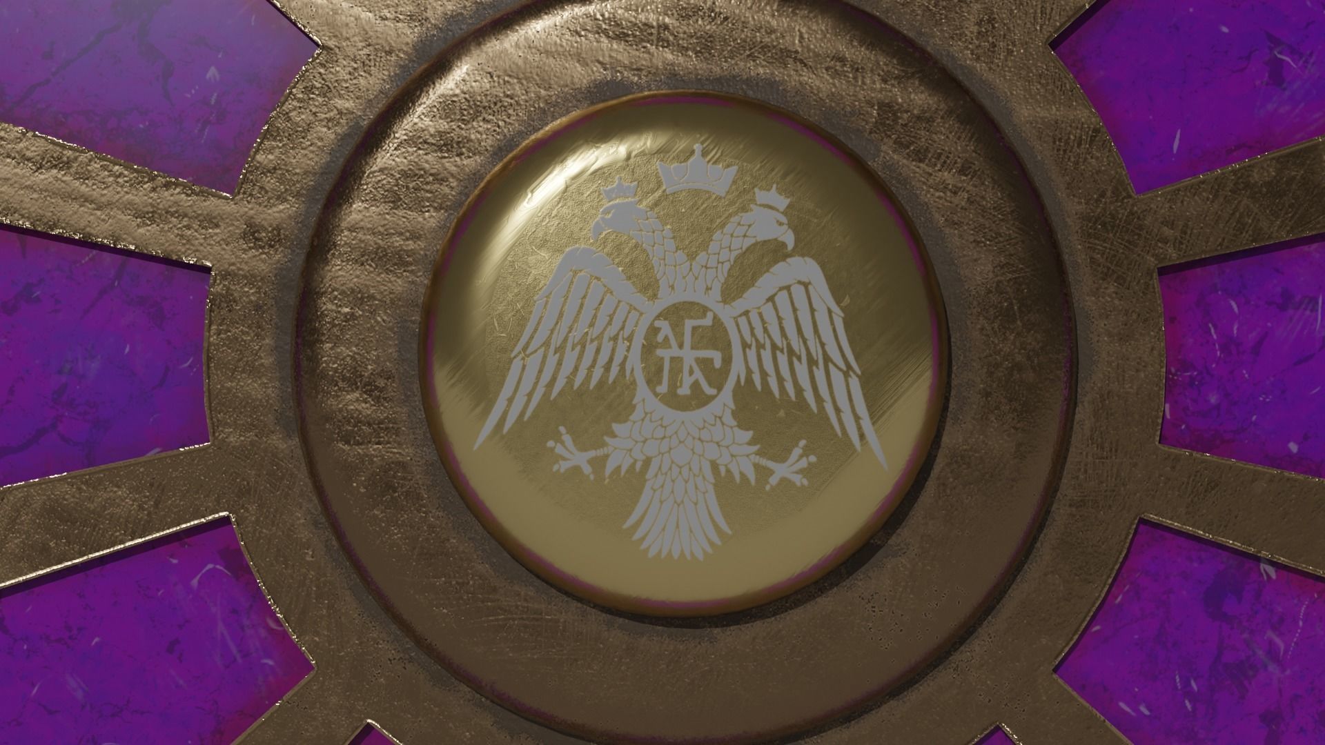 Antique Byzantine Shield Low-poly 3D model_1
