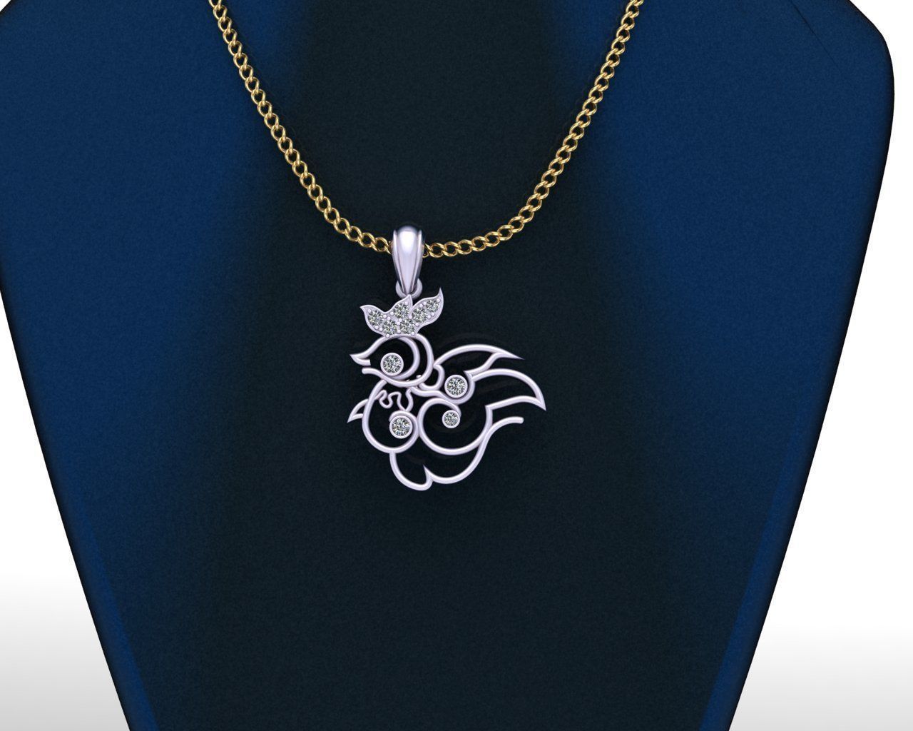 Rooster pendant new desgine 3D print model 3D print model_4