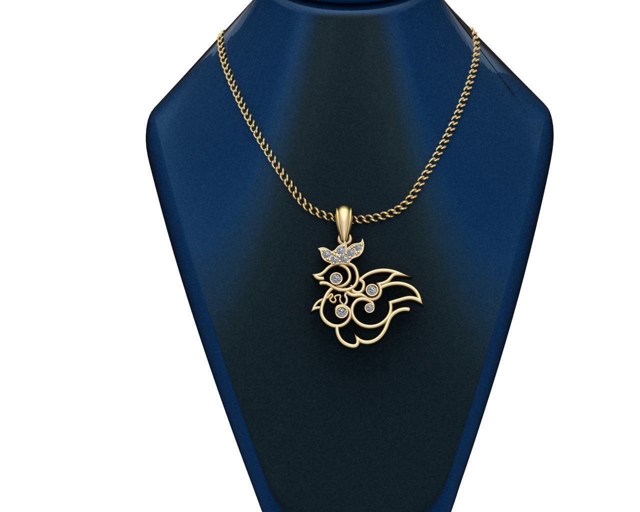 Rooster pendant new desgine 3D print model 3D print model_2