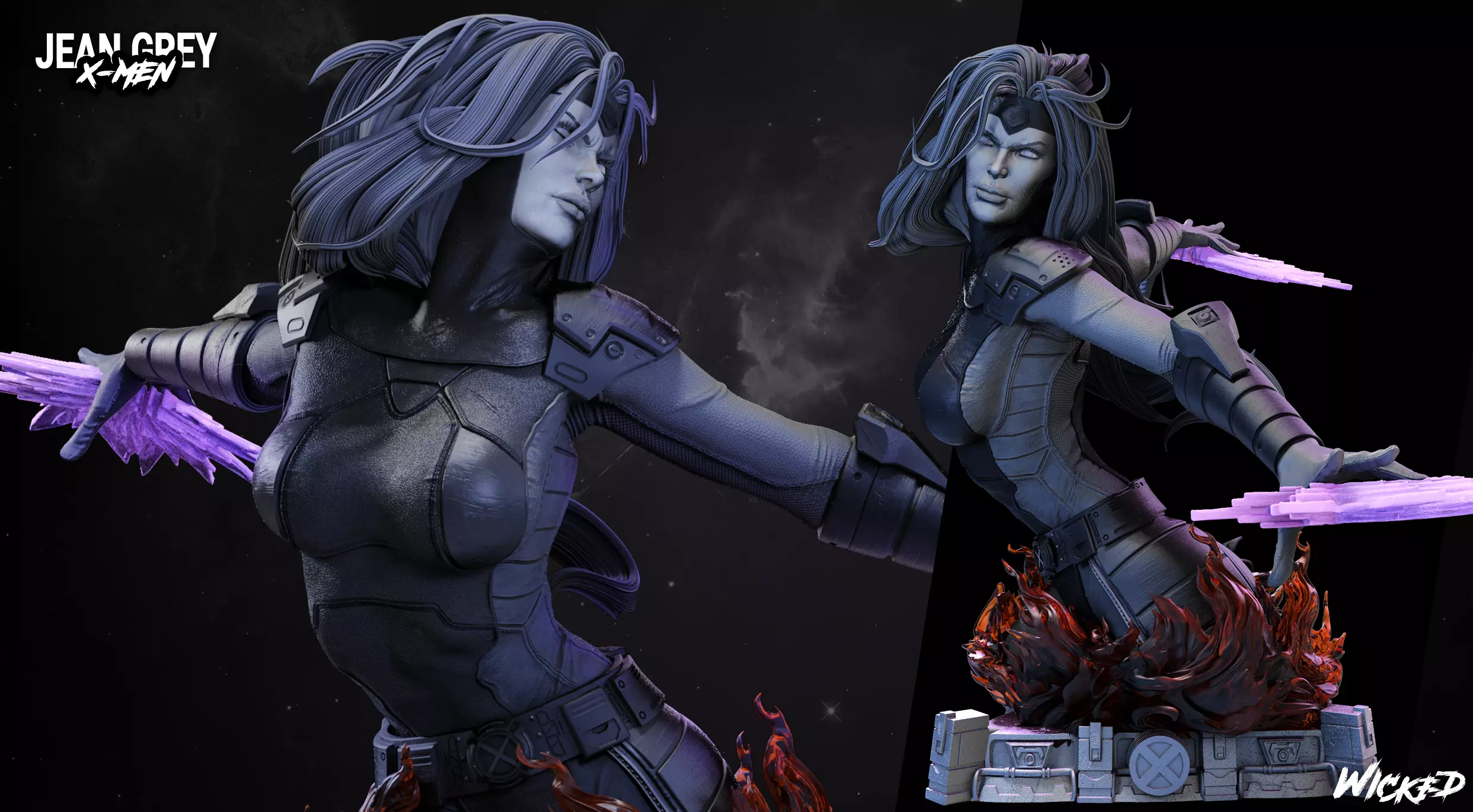 Wicked Marvel Jean Grey Bust ready for 3d printing 3D print model_0