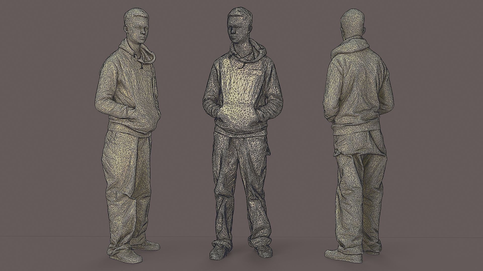 Thoughtful Observer Young Man in NASA Hoodie and Jumpsuit 3D model_3