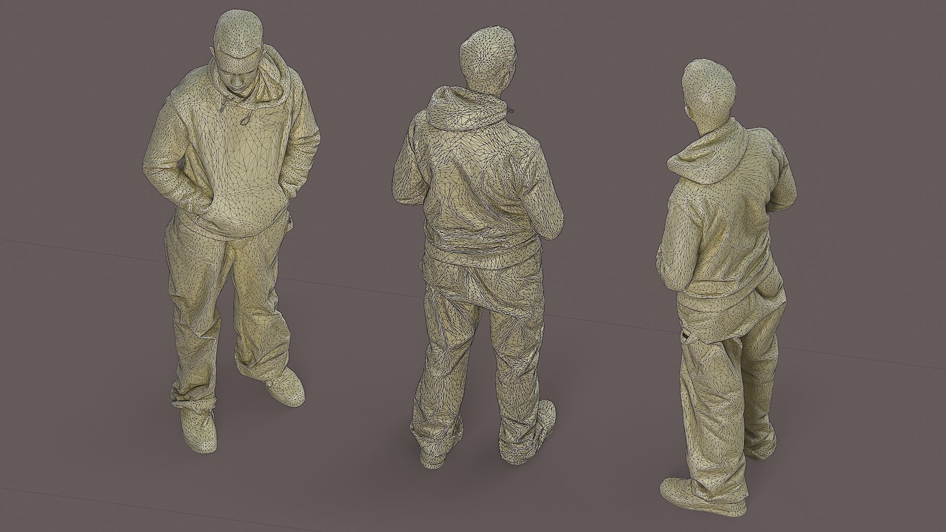 Thoughtful Observer Young Man in NASA Hoodie and Jumpsuit 3D model_7