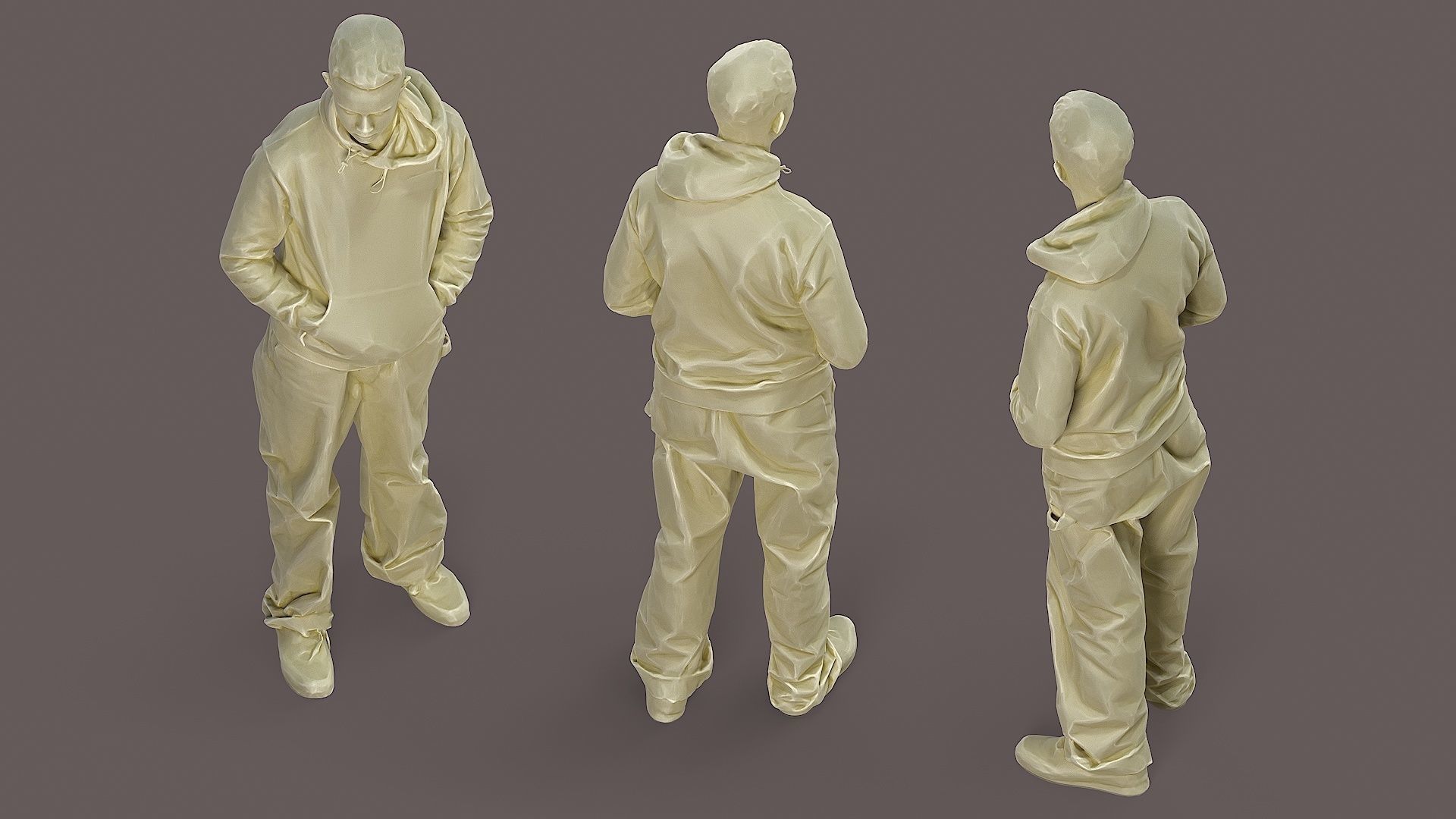 Thoughtful Observer Young Man in NASA Hoodie and Jumpsuit 3D model_6