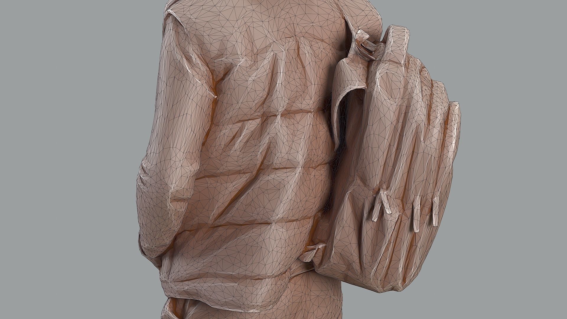 Curious Onlooker Young Man in Vest and Ushanka Hat 3D model_15