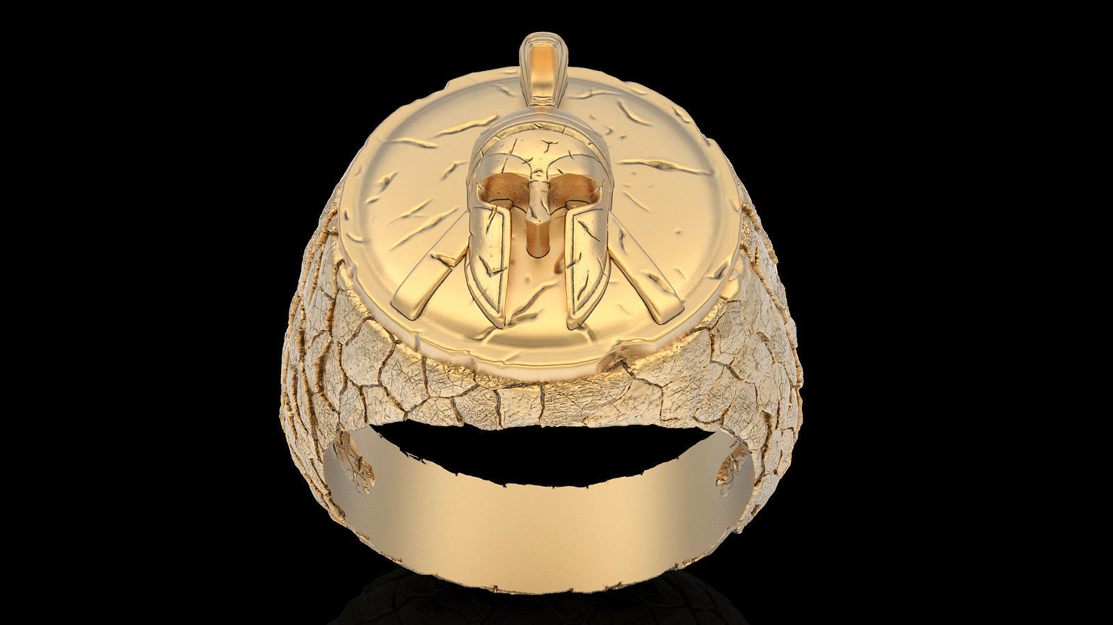 Spartacus rock ring silver gold jewelry printable 3D model 3D print model_1