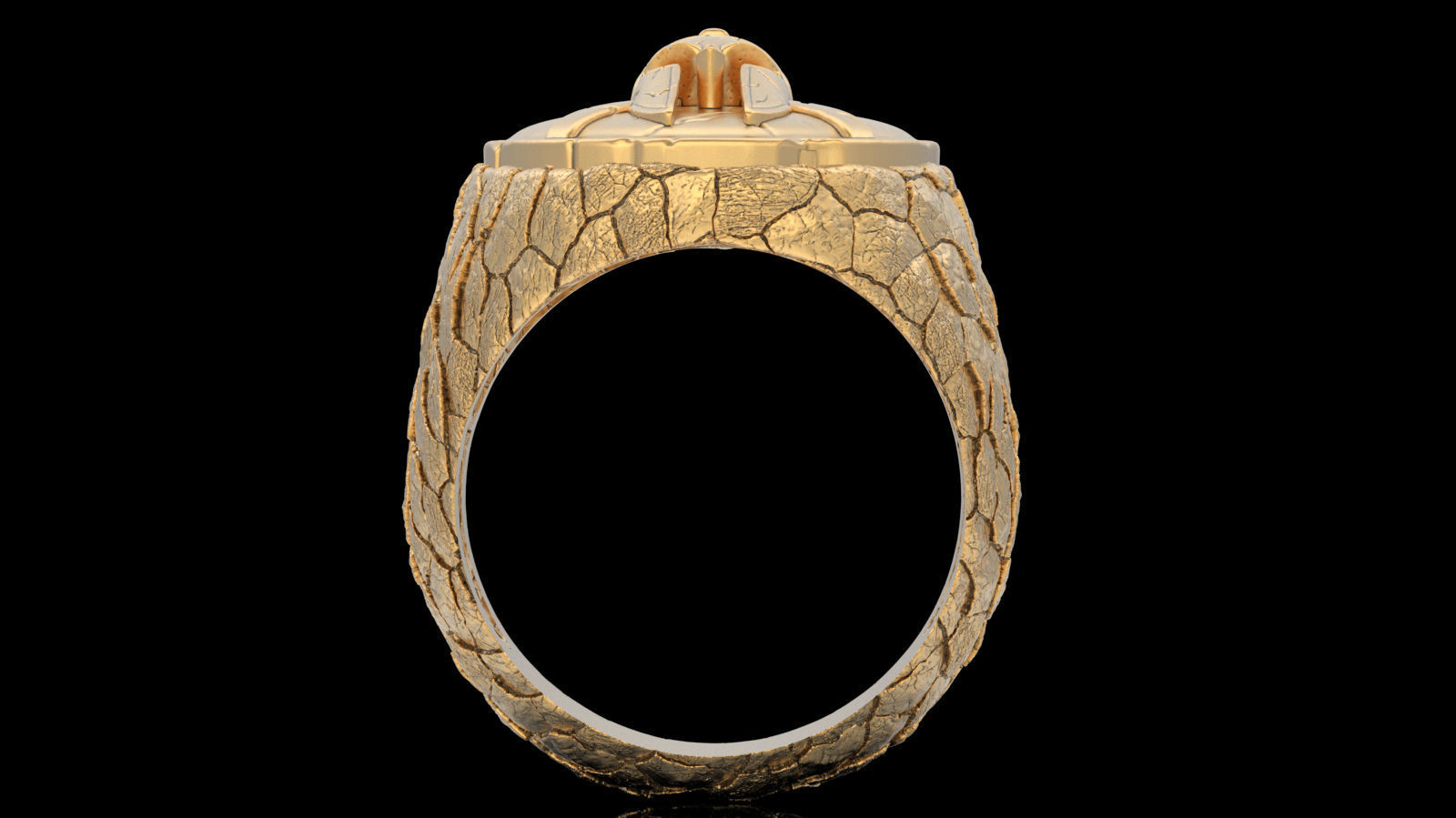 Spartacus rock ring silver gold jewelry printable 3D model 3D print model_4